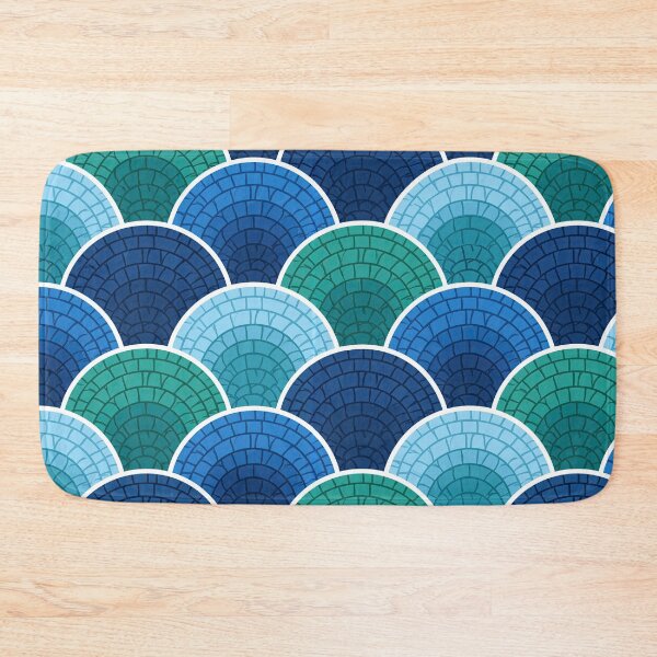 Item preview, Teal Mosaic Scalloped Scale Pattern designed and sold by Piotrek0001.