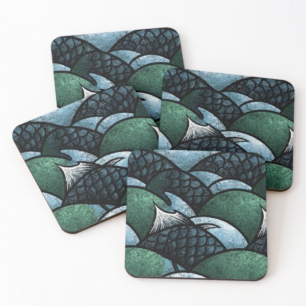 Item preview, Dark Emerald Textured Fish Skin Art designed and sold by Piotrek0001.