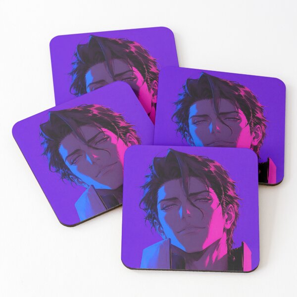 Item preview, Aizen | Neon Crimson Anime Villain Portrait | Dark Warrior Digital Art | Cyber Aesthetic Illustration designed and sold by Dyan4.