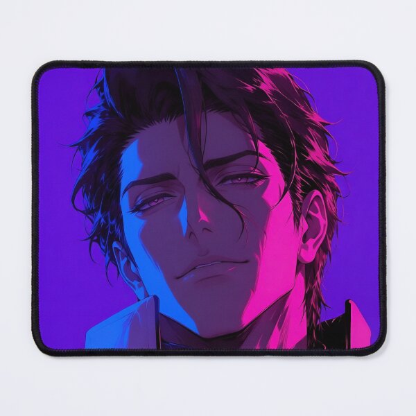 Item preview, Aizen | Neon Crimson Anime Villain Portrait | Dark Warrior Digital Art | Cyber Aesthetic Illustration designed and sold by Dyan4.