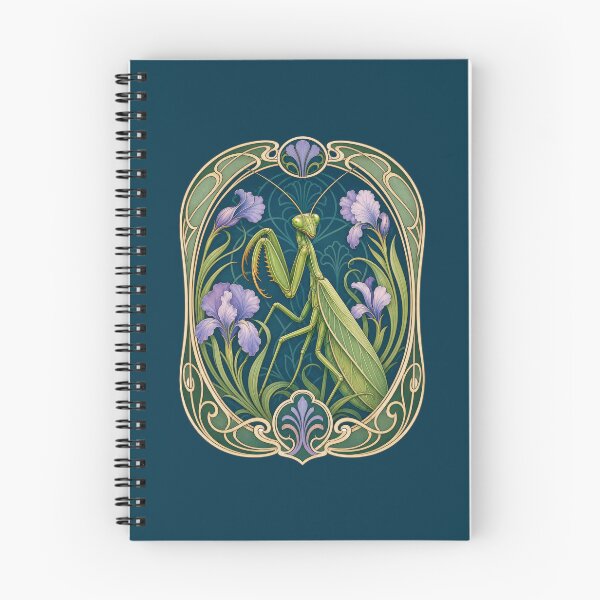 Item preview, Elegant Praying Mantis Iris Art Nouveau Insect designed and sold by AntiqueImages.
