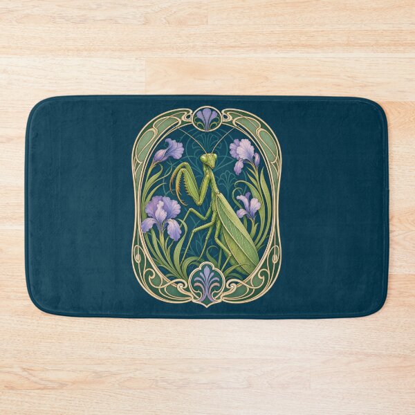 Item preview, Elegant Praying Mantis Iris Art Nouveau Insect designed and sold by AntiqueImages.
