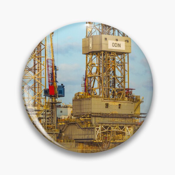 Item preview, Offshore Drilling Rig Wall Art at Golden Hour designed and sold by Jiantmindworks.