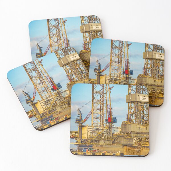 Item preview, Offshore Drilling Rig Wall Art at Golden Hour designed and sold by Jiantmindworks.