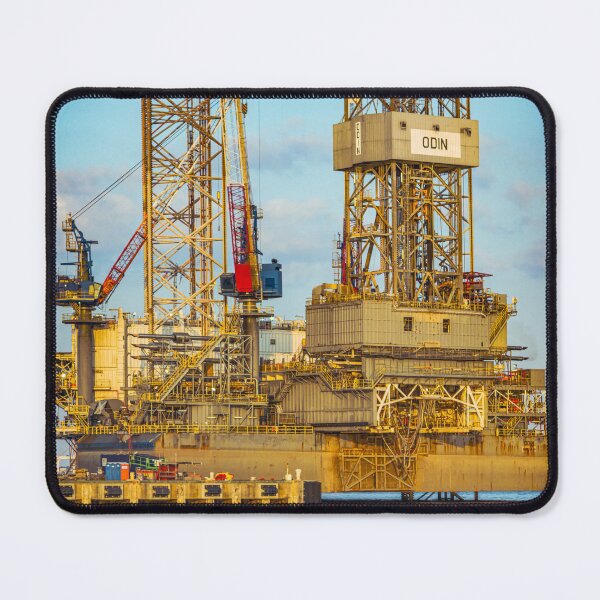 Item preview, Offshore Drilling Rig Wall Art at Golden Hour designed and sold by Jiantmindworks.
