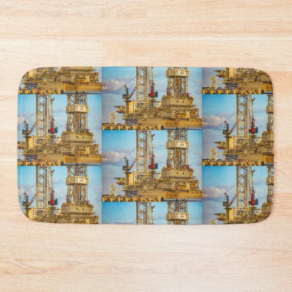 Item preview, Offshore Drilling Rig Wall Art at Golden Hour designed and sold by Jiantmindworks.