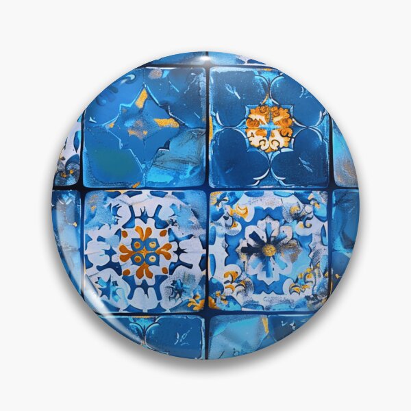 Item preview, Blue And White Vintage Distressed Tile Pattern Art designed and sold by DEC02.