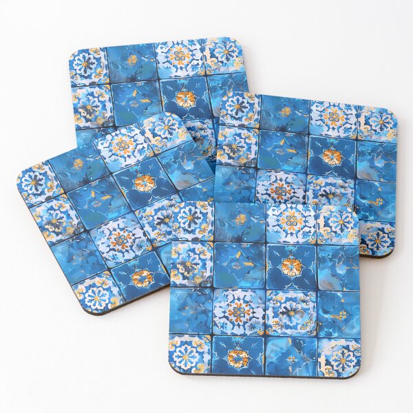 Item preview, Blue And White Vintage Distressed Tile Pattern Art designed and sold by DEC02.