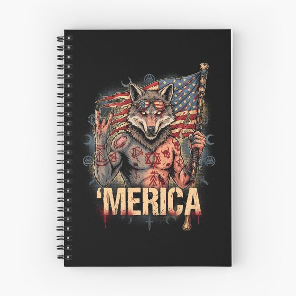 Item preview, 'Merica Savage Wolf Rock Fist Flag Design v1 designed and sold by DarylWelsh2024.