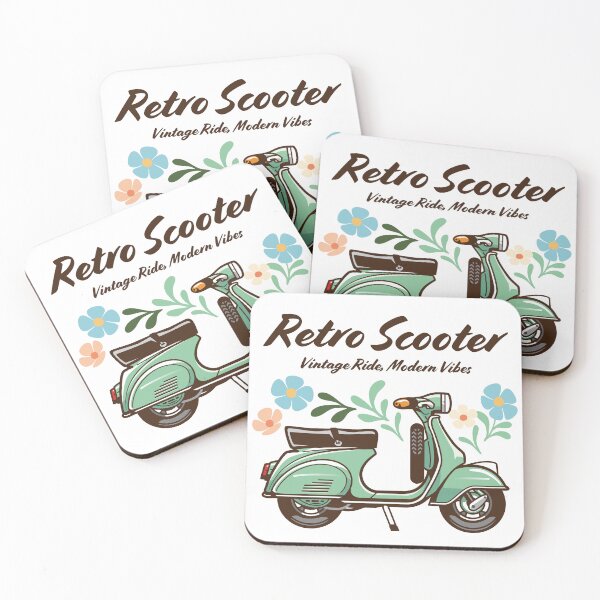 Item preview, Candy Color Retro Scooter - Vintage Motor Scooter Illustration_GREEN_WH designed and sold by AckeeWolf.