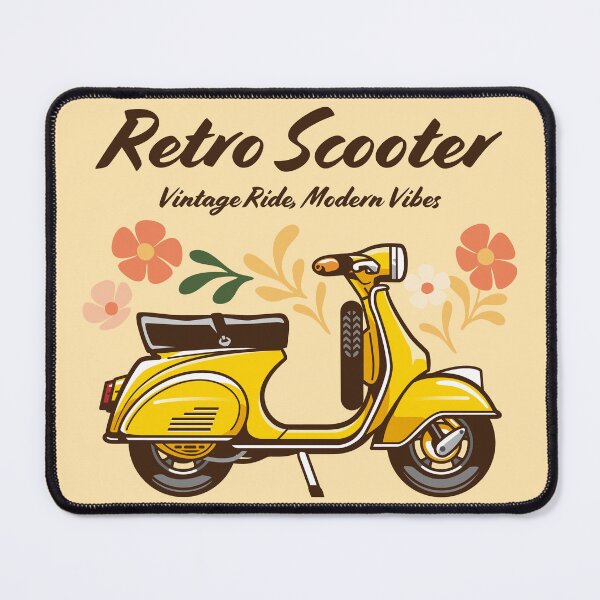 Item preview, Candy Color Retro Scooter - Vintage Motor Scooter Illustration_YELLOW_WH designed and sold by AckeeWolf.