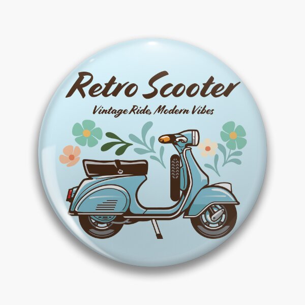 Item preview, Candy Color Retro Scooter - Vintage Motor Scooter Illustration_BLUE_WH designed and sold by AckeeWolf.