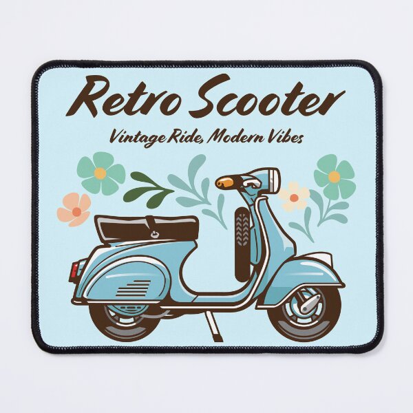Item preview, Candy Color Retro Scooter - Vintage Motor Scooter Illustration_BLUE_WH designed and sold by AckeeWolf.