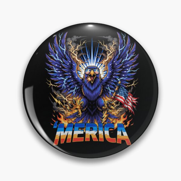 Item preview, 'Merica Thunder Eagle Lightning Storm Flag Design v1 designed and sold by DarylWelsh2024.