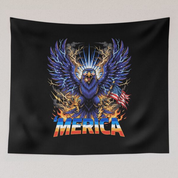 Item preview, 'Merica Thunder Eagle Lightning Storm Flag Design v1 designed and sold by DarylWelsh2024.