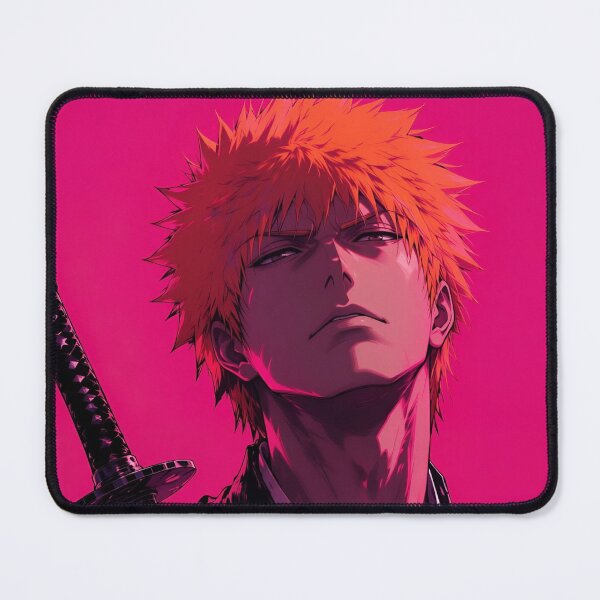 Item preview, Neon Orange-Haired Anime Swordsman | Dark Samurai Digital Art | Cyberpunk Warrior Print designed and sold by Dyan4.