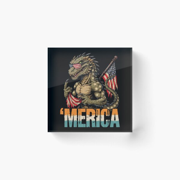 Item preview, 'Merica Kaiju Monster Patriotic Flag Design v1 designed and sold by DarylWelsh2024.