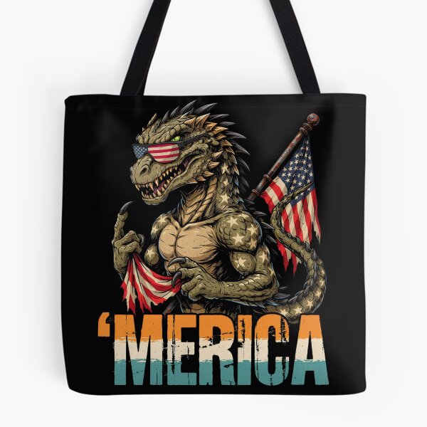 Item preview, 'Merica Kaiju Monster Patriotic Flag Design v1 designed and sold by DarylWelsh2024.