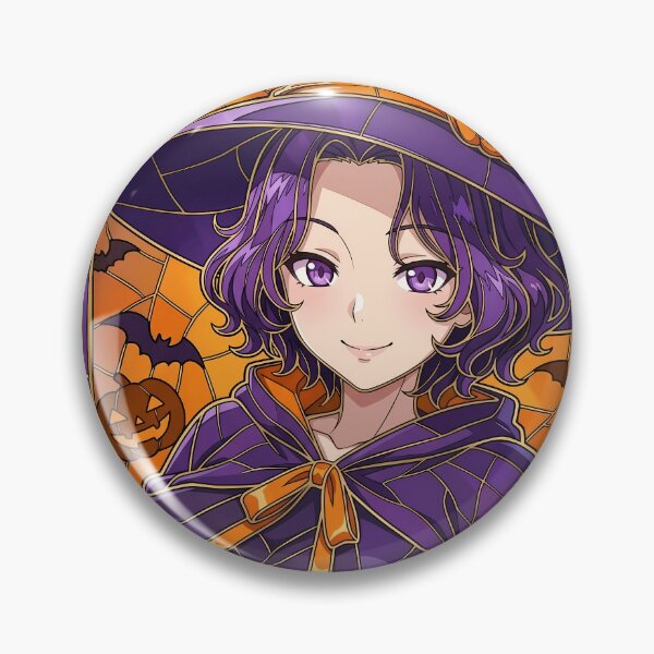 Artikelvorschau, Azusa Hamaoka Grand Blue Halloween Buntglas-Hexenanhänger entworfen und verkauft von mildaclairmo.