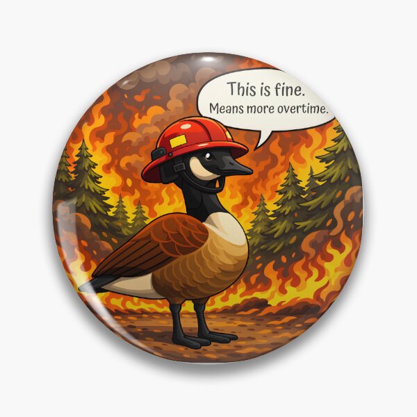 Item preview, Canada Goose Firefighter – “This Is Fine. Means More Overtime.” designed and sold by SachaMuru.