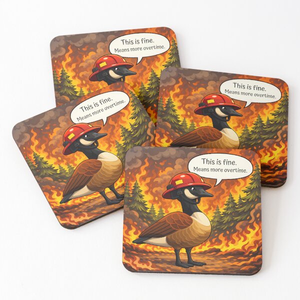 Item preview, Canada Goose Firefighter – “This Is Fine. Means More Overtime.” designed and sold by SachaMuru.