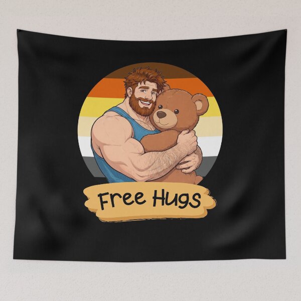 Item preview, Free Hugs | Gay Bear Teddy Bear Pride Illustration designed and sold by BrokenLabel.