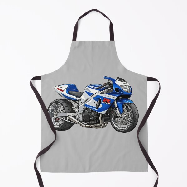 Item preview, Blue White Suzuki GSX-R750 SRAD 90s Superbike Motorcycle Illustration designed and sold by Motorline44.