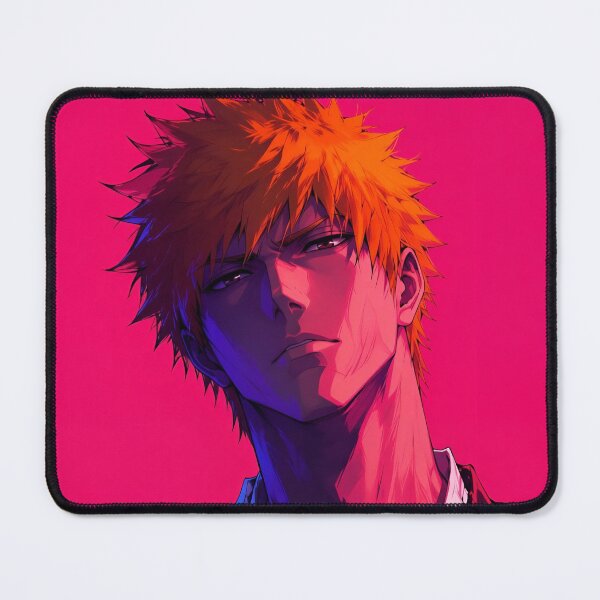 Item preview, Ichigo | Neon Orange-Haired Samurai Warrior | Dark Anime Aesthetic | Cyberpunk Digital Art Print designed and sold by Dyan4.