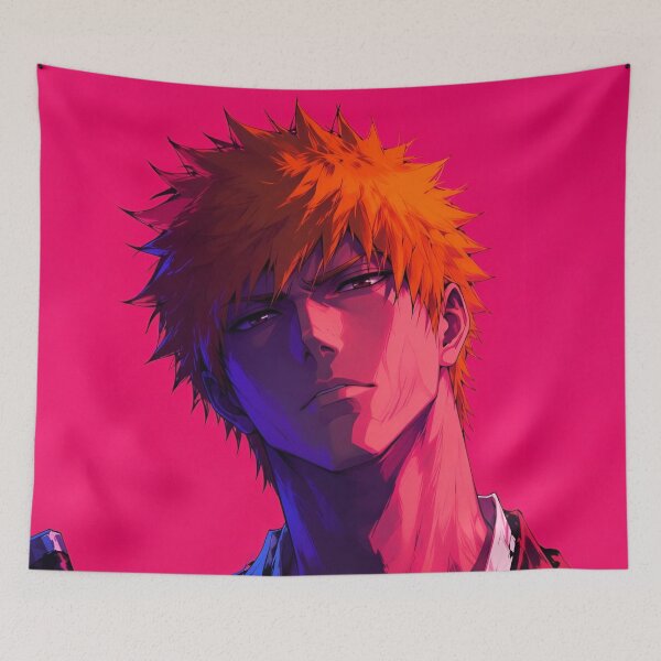 Item preview, Ichigo | Neon Orange-Haired Samurai Warrior | Dark Anime Aesthetic | Cyberpunk Digital Art Print designed and sold by Dyan4.