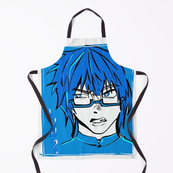 Item preview, Confused Anime Boy “Huh?” Meme Sticker | Blue Hair Glasses Character Art designed and sold by Pink&Blue  @pink.and.blue_studio.