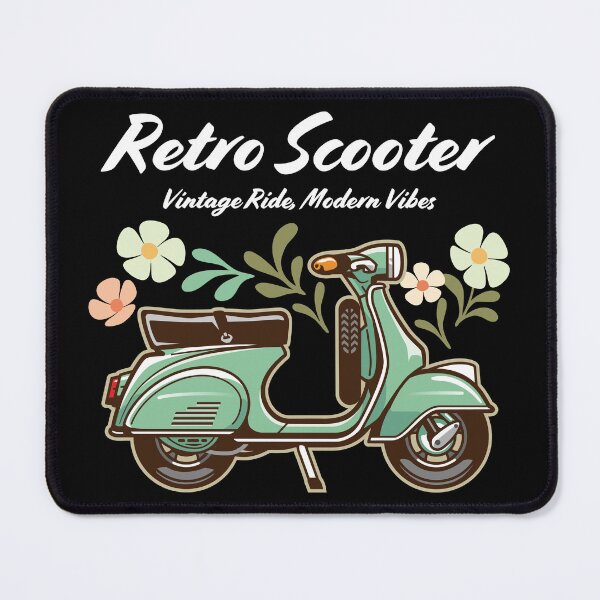 Item preview, Candy Color Retro Scooter - Vintage Motor Scooter Illustration_GREEN_BK designed and sold by AckeeWolf.