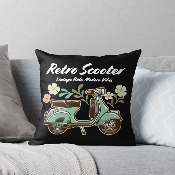 Item preview, Candy Color Retro Scooter - Vintage Motor Scooter Illustration_GREEN_BK designed and sold by AckeeWolf.