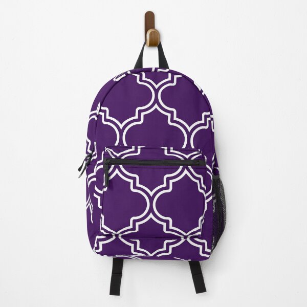 Item preview, Moroccan Vintage Quatrefoil Pattern In Purple And White designed and sold by DEC02.