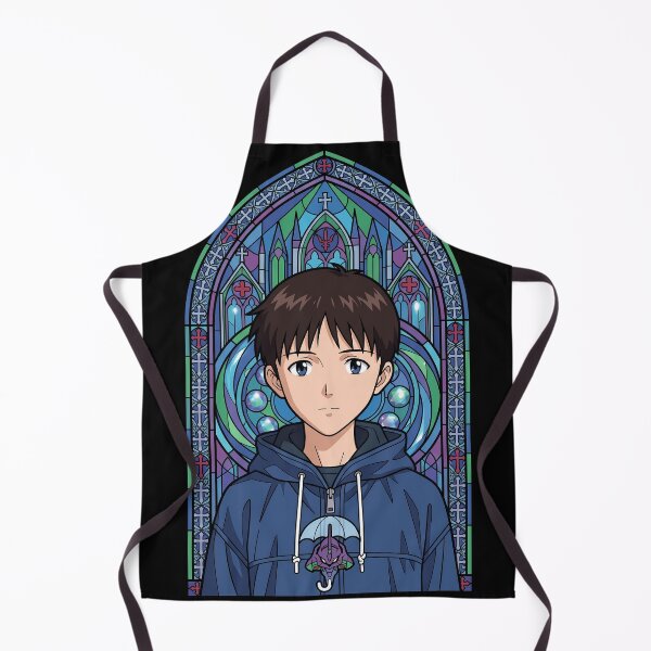 Item preview, Shinji Ikari Neon Genesis Evangelion Gothic Hoodie Glass Portrait designed and sold by mildaclairmo.