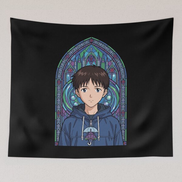 Item preview, Shinji Ikari Neon Genesis Evangelion Gothic Hoodie Glass Portrait designed and sold by mildaclairmo.