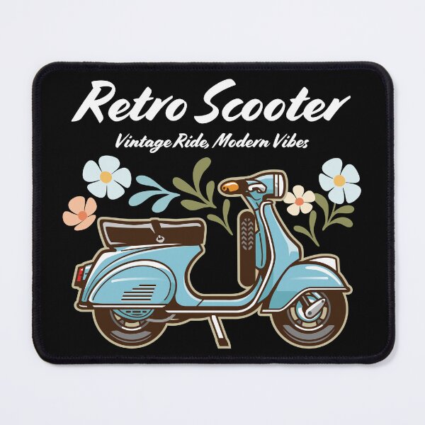 Item preview, Candy Color Retro Scooter - Vintage Motor Scooter Illustration_BLUE_BK designed and sold by AckeeWolf.