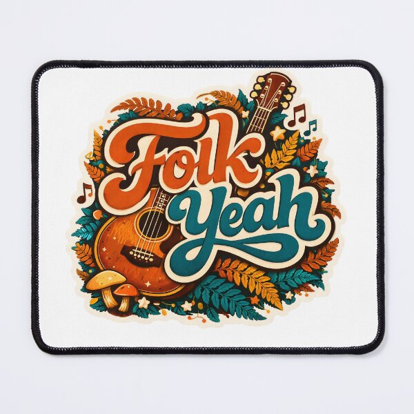 Item preview, Folk Yeah Retro Groovy Acoustic Music Art Sticker designed and sold by ShopAndFun.