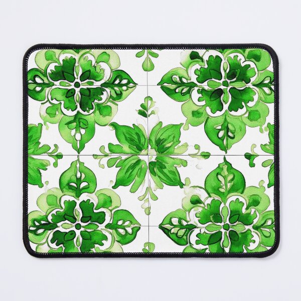 Item preview, Portuguese Azulejo Watercolor-Style Vintage Tile Design Art designed and sold by DEC02.