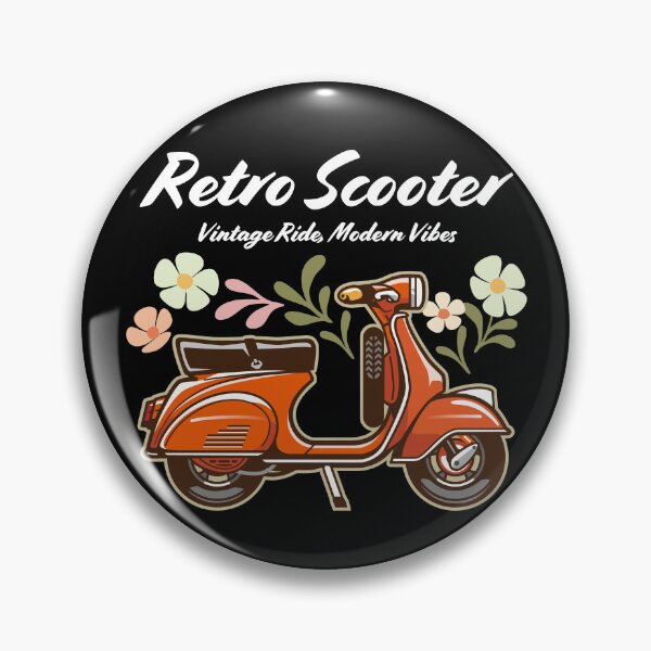 Item preview, Candy Color Retro Scooter - Vintage Motor Scooter Illustration_RED_BK designed and sold by AckeeWolf.