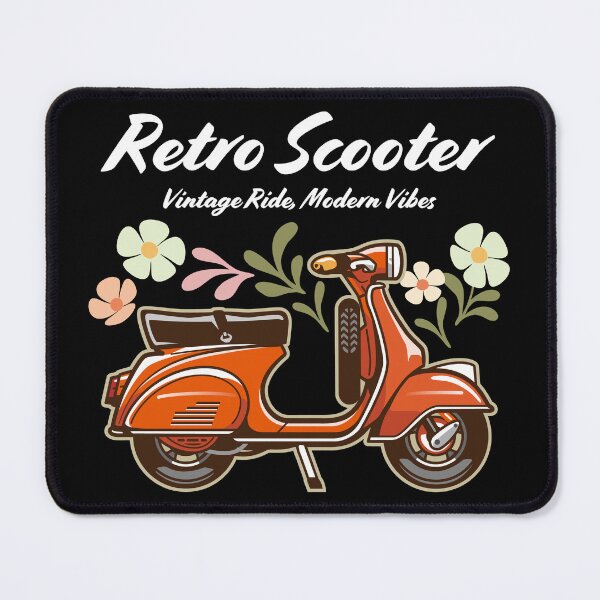 Item preview, Candy Color Retro Scooter - Vintage Motor Scooter Illustration_RED_BK designed and sold by AckeeWolf.