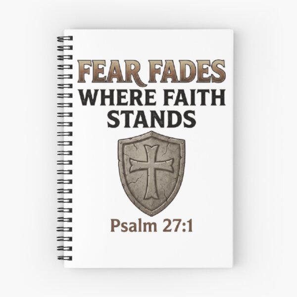 Item preview, Fear Fades Where Faith Stands - Psalm 27:1 Christian Faith Shield designed and sold by graceformen.
