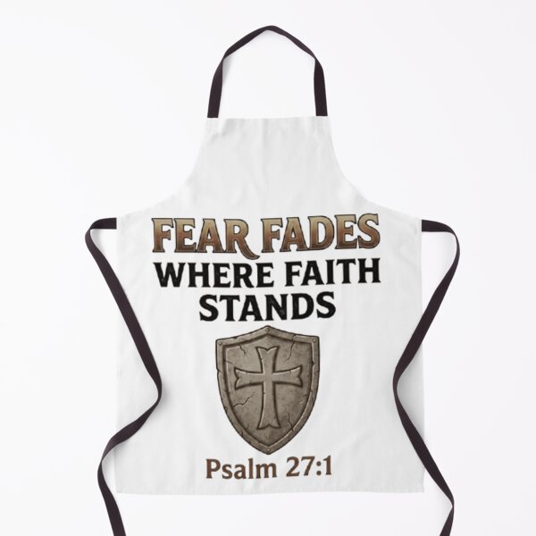 Item preview, Fear Fades Where Faith Stands - Psalm 27:1 Christian Faith Shield designed and sold by graceformen.