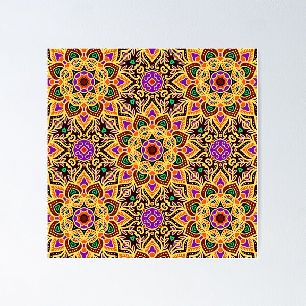 Item preview, Yellow And Purple Mexican Tile Pattern Art Designs designed and sold by DEC02.