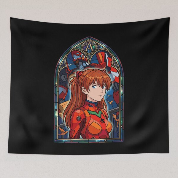 Item preview, Asuka Langley Soryu Neon Genesis Evangelion Plugsuit Stained Glass Portrait designed and sold by mildaclairmo.