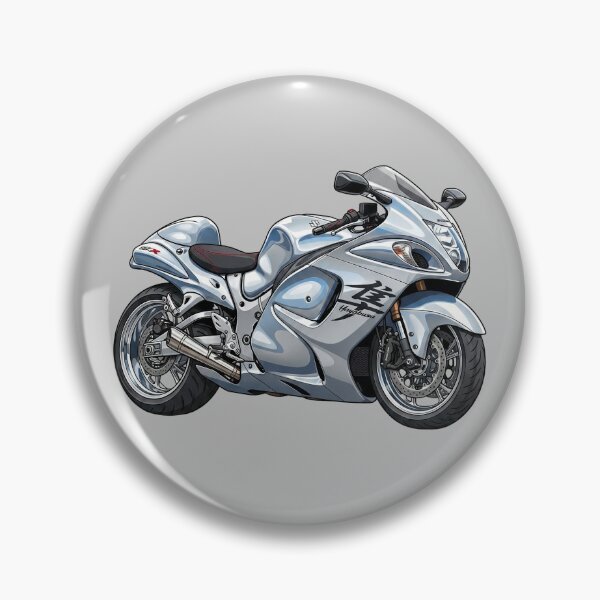 Item preview, Silver Suzuki Hayabusa Gen 1 Hyperbike Motorcycle Vector Illustration designed and sold by Motorline44.