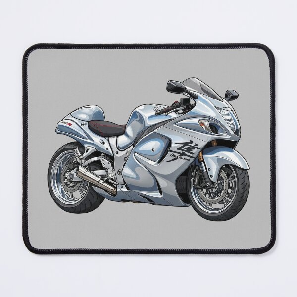 Item preview, Silver Suzuki Hayabusa Gen 1 Hyperbike Motorcycle Vector Illustration designed and sold by Motorline44.