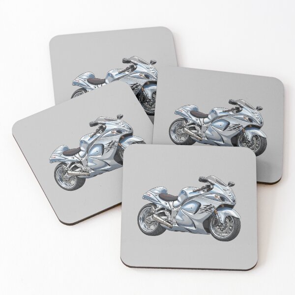 Item preview, Silver Suzuki Hayabusa Gen 1 Hyperbike Motorcycle Vector Illustration designed and sold by Motorline44.
