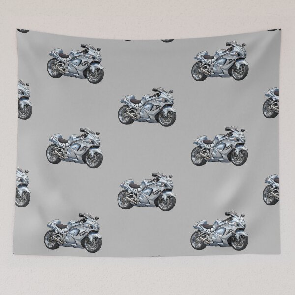 Item preview, Silver Suzuki Hayabusa Gen 1 Hyperbike Motorcycle Vector Illustration designed and sold by Motorline44.