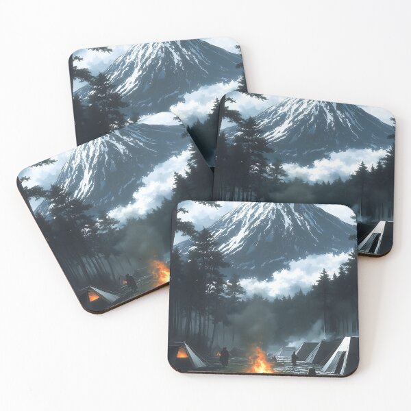 Item preview, Japanese Campsite Bonfire Mountain Forest Mist Camping Adventure designed and sold by mildaclairmo.