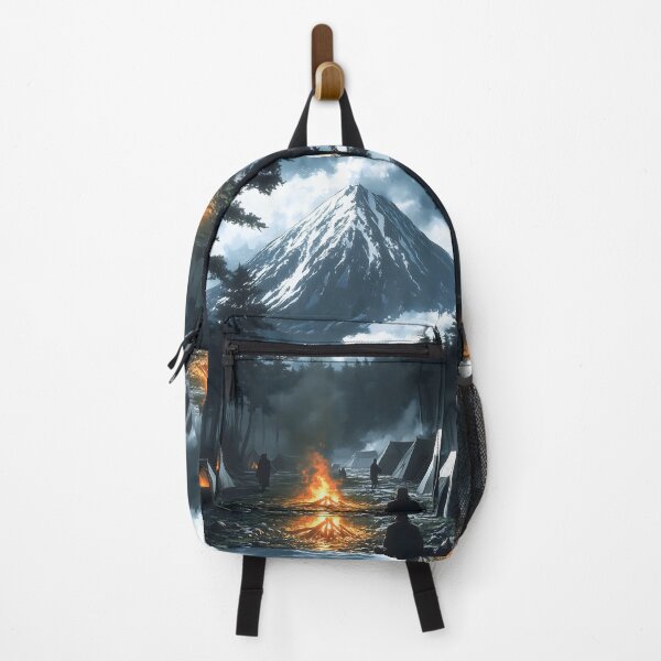 Item preview, Japanese Campsite Bonfire Mountain Forest Mist Camping Adventure designed and sold by mildaclairmo.